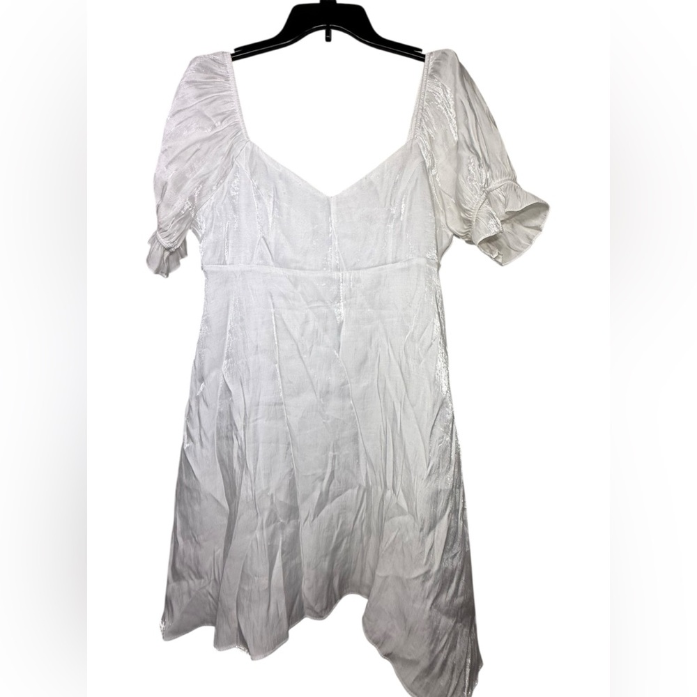 Altar’d State Elegant White Puff Sleeve Dress